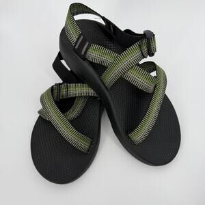 Chaco Men's Green Classic Sandals Black Adjustable Strap Vibram Sole Size 10